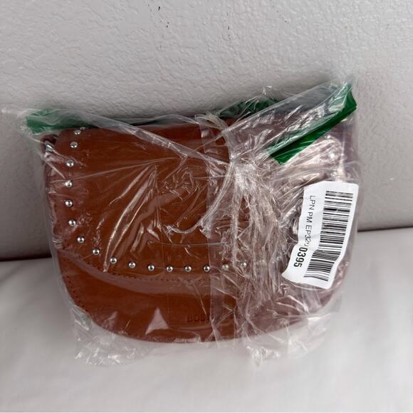 NWOT BOSTANTEN Crossbody Bag Women Vegan Leather Purse Studded Brown - Picture 5 of 12